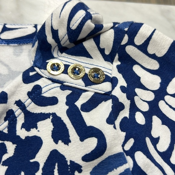 Lilly Pulitzer Sophie Dress in Indigo Homeslice Print size Large Navy White UP50 - Picture 7 of 11